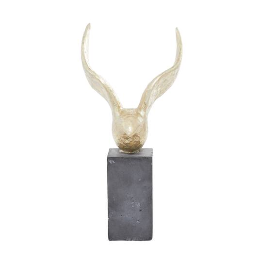 Set of 3 Gold Polystone Birds Sculpture 14", 15", 9"